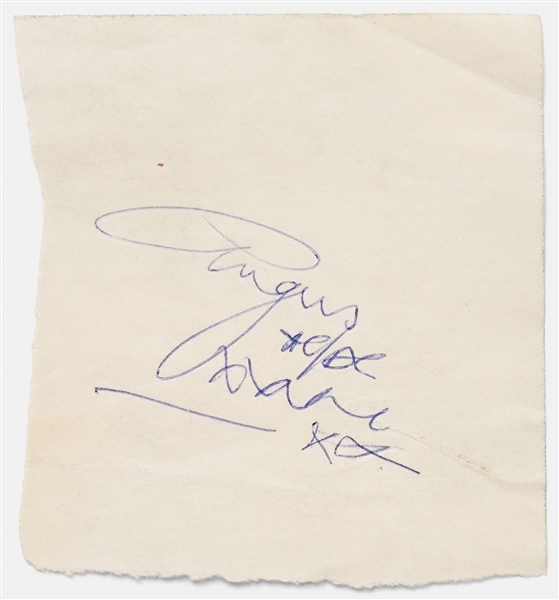 AC/DC Signatures -- Includes 2 by Bon Scott, Plus Angus Young & Mark Evans, All Acquired in January 1977 -- With Roger Epperson COA