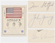 Apollo 10 Space Flown United States Flag, on NASA Certificate Signed by the Entire Crew