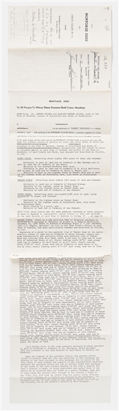 Marilyn Monroe and Arthur Miller Signed Mortgage Deed for their Roxbury, Connecticut Home
