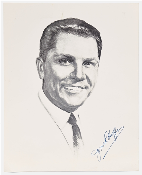 Jimmy Hoffa Boldly Signed 8'' x 10'' Portrait -- Uninscribed
