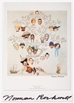 Norman Rockwell Signed Lithograph of His Famous Painting Family Tree -- Measures 19 x 25