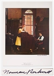 Norman Rockwell Signed Lithograph of His Famous Painting Marriage License -- Measures 19 x 25