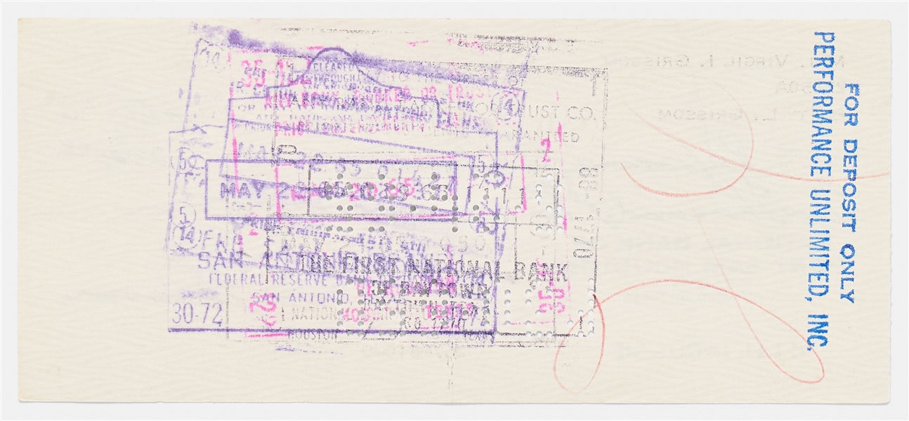 Lot of Items Personally Owned by Mercury 7 and Apollo 1 Astronaut Gus Grissom -- Includes Handwritten & Signed Check, Grissom's Textbook with Handwritten Notes, His Life Preserver & More