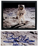 Buzz Aldrin Signed 20 x 16 Visor Photo -- We Came in Peace for all Mankind