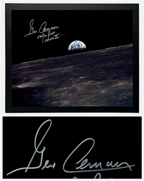 Gene Cernan 20'' x 16'' ''Earthrise'' Signed Photo