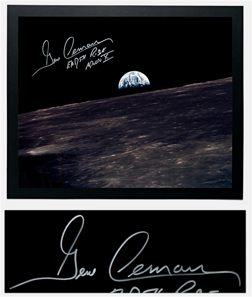 Gene Cernan 20'' x 16'' ''Earthrise'' Signed Photo