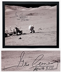 Gene Cernan Signed 20 x 16 Photo -- Last Man on the Moon