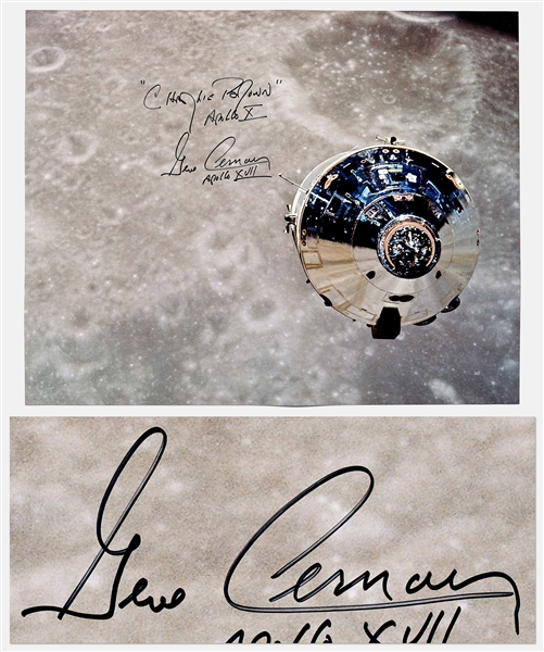 Gene Cernan Signed 20'' x 16'' Photo from Apollo 10, Identifying the Command Module with Its Nickname Charlie Brown