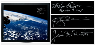 Apollo 9 Crew-Signed 20 x 16 Photo -- Signed by Dave Scott, Rusty Schweickart and Jim McDivitt Without Inscription