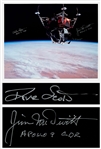 Jim McDivitt and Dave Scott Signed 20 x 16 Photo from Apollo 9 of the Lunar Module Suspended in Outer Space
