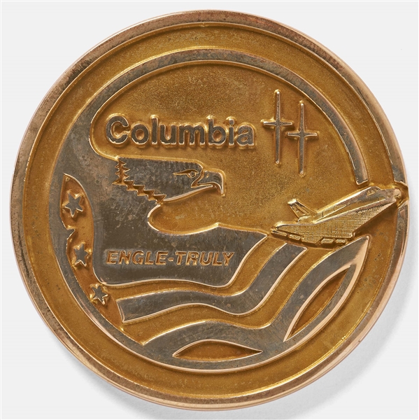 Sally Ride's Personally Owned STS-2 Space Shuttle Columbia Gold Robbins Medal