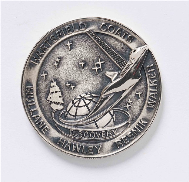 Sally Ride's Personally Owned STS-41-D Space Shuttle Discovery Robbins Medal