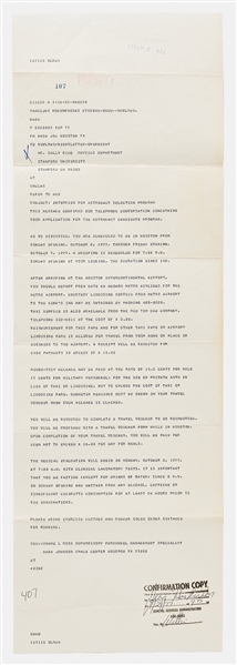 Sally Ride's Personally Owned 1977 Letter from NASA Regarding Her Astronaut Candidate Interview