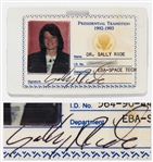 Sally Rides Personally Owned and Signed ID Badge for Bill Clintons Presidential Transition Team