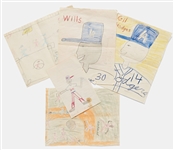 Sally Rides Personally Owned Childhood Drawings of Baseball and the L.A. Dodgers