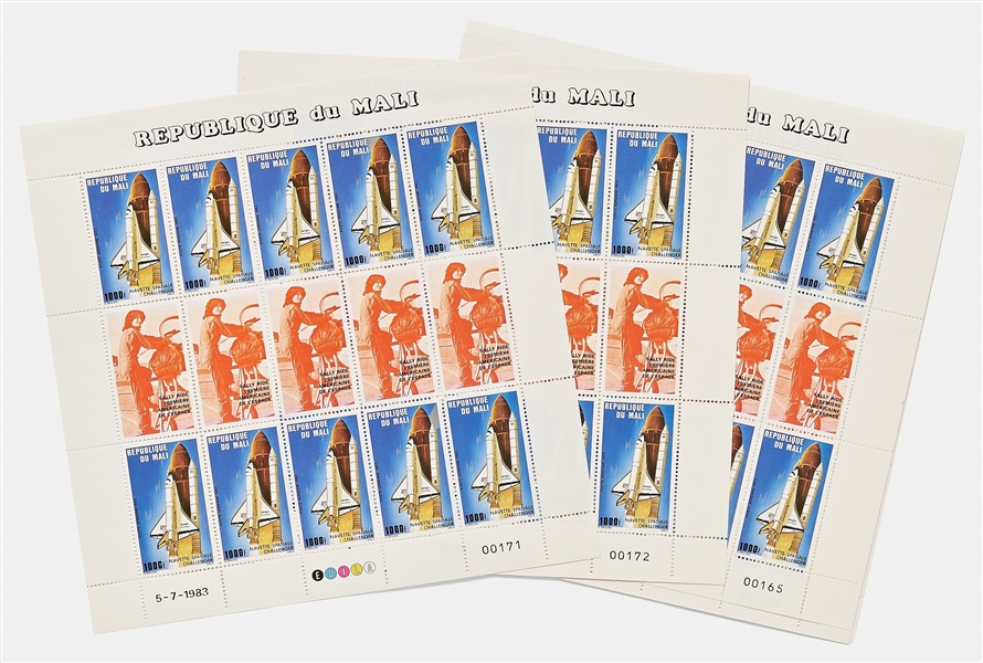 Sally Ride's Personally Owned Stamp Collection -- Plus Artwork of the U.S. Stamp Issued in 2018 Honoring Sally Ride