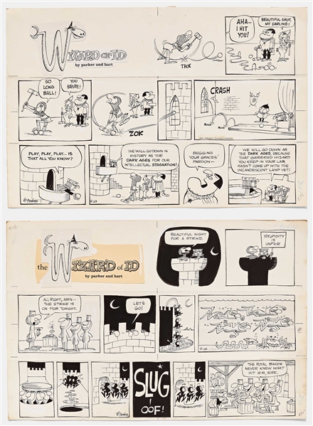 Lot of Two Wizard of Id Sunday Comic Strips from 1965-1966