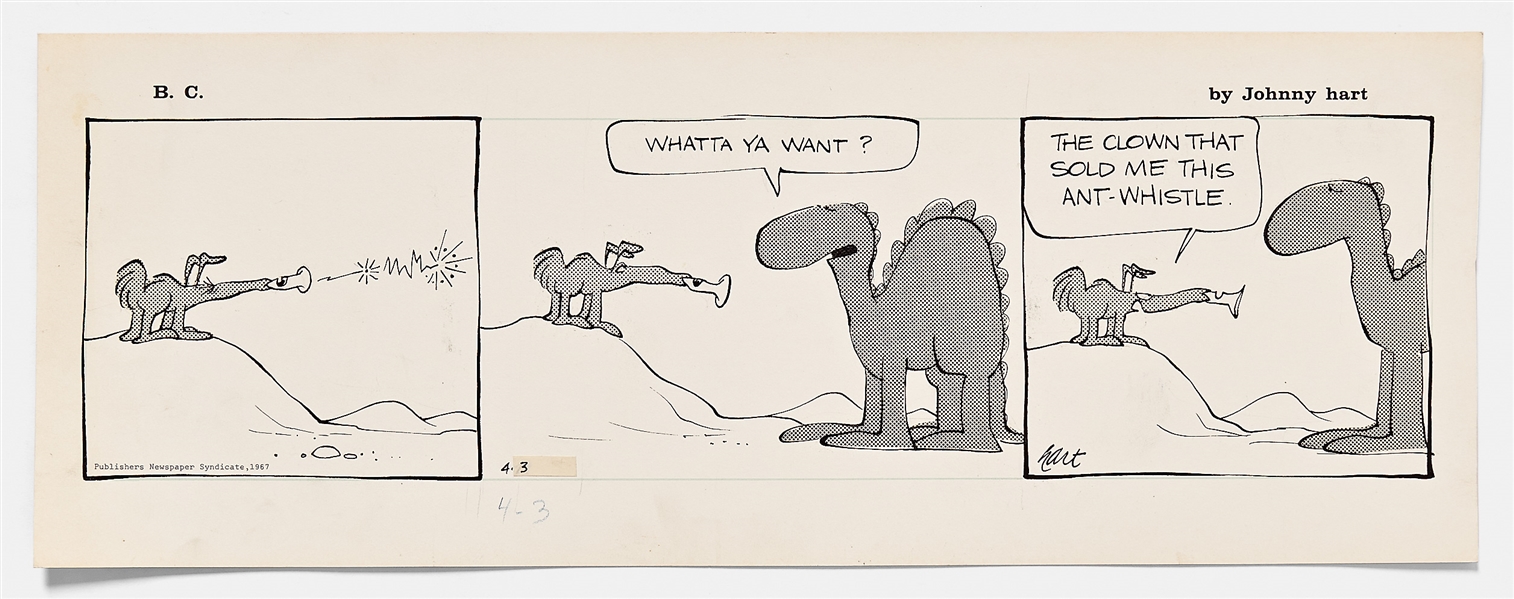 Lot Detail - Lot of Four ''B.C.'' Comic Strips from 1967