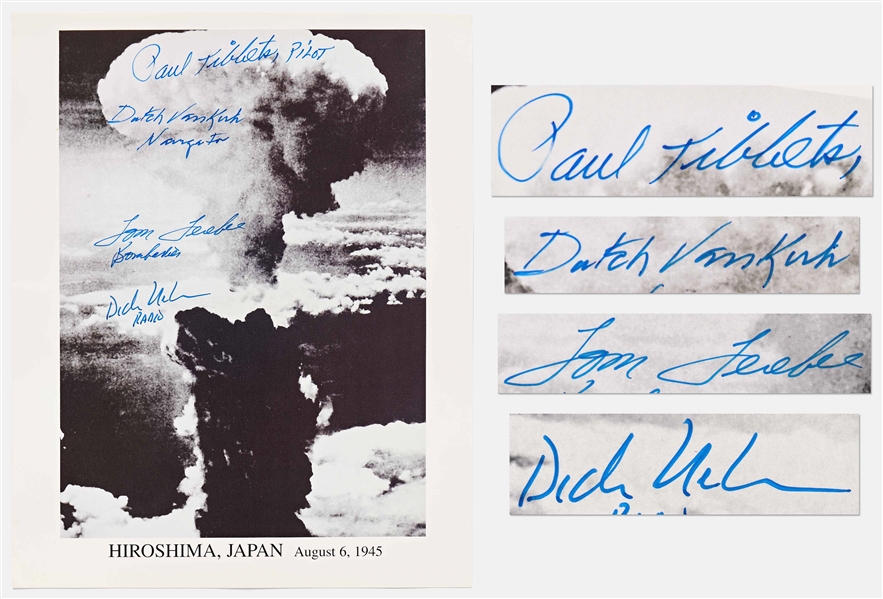 Enola Gay Crew-Signed 8 x 10 Photo by Four Depicting the Atomic Bomb Blast