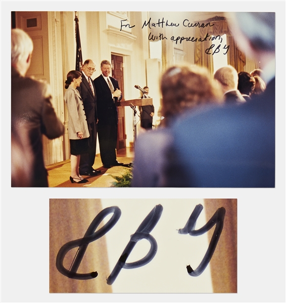 Ruth Bader Ginsburg Initialed Photo "RBG" -- From the Press Conference Following Her Swearing-In Ceremony as Supreme Court Justice