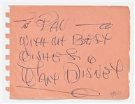 Walt Disney Large Signature -- With Phil Sears COA