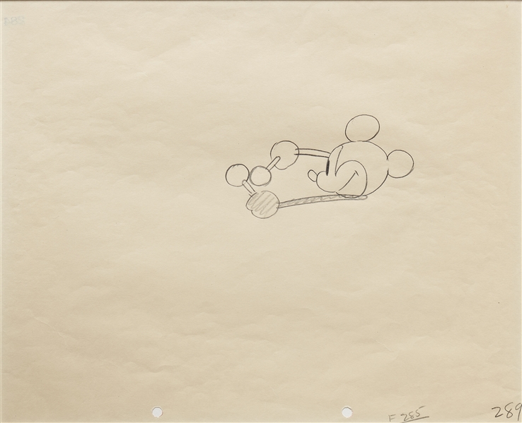 Disney Production Drawing of Mickey Mouse from Steamboat Willie by Ub Iwerks