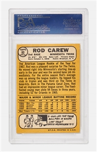 Rod Carew 1968 Topps All Star Rookie Card #80 -- PSA Graded Near Mint 7