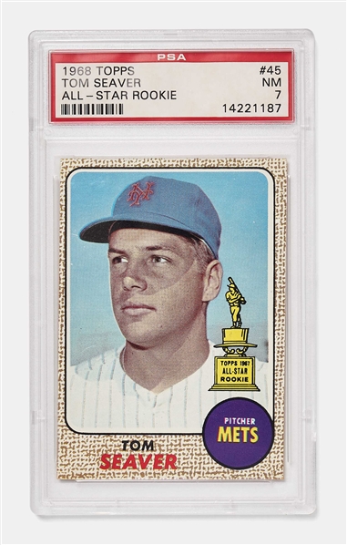 Tom Seaver 1968 Topps All Star Rookie Card #45 -- PSA Graded Near Mint 7