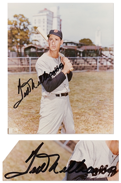 Ted Williams Signed 8 x 10 Photo -- Without Inscription and Near Fine
