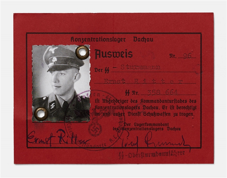 Dachau Concentration Camp SS Guard Photo ID Card