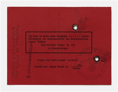 Dachau Concentration Camp SS Guard Photo ID Card