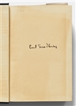 Carl Sandburg Signed First Edition of ''Remembrance Rock''