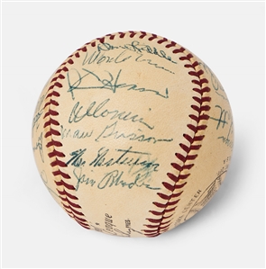 World Series Champion 1954 New York Giants Team Signed Baseball Including Willie Mays & Monte Irvin -- From the Estate of Larry Jansen -- With PSA/DNA COA