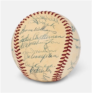 World Series Champion 1954 New York Giants Team Signed Baseball Including Willie Mays & Monte Irvin -- From the Estate of Larry Jansen -- With PSA/DNA COA