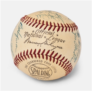 World Series Champion 1954 New York Giants Team Signed Baseball Including Willie Mays & Monte Irvin -- From the Estate of Larry Jansen -- With PSA/DNA COA