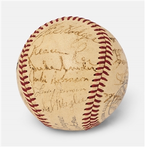 Baseball Signed by 30 All-Stars of the 1950s -- Stan Musial, Jackie Robinson, Warren Spahn & More -- From the Larry Jansen Estate