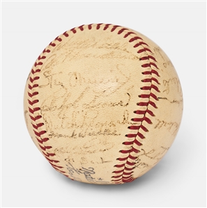 Baseball Signed by 30 All-Stars of the 1950s -- Stan Musial, Jackie Robinson, Warren Spahn & More -- From the Larry Jansen Estate