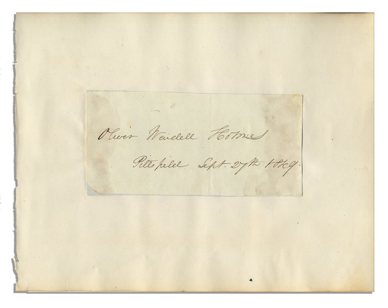 Oliver Wendell Holmes Signed Slip
