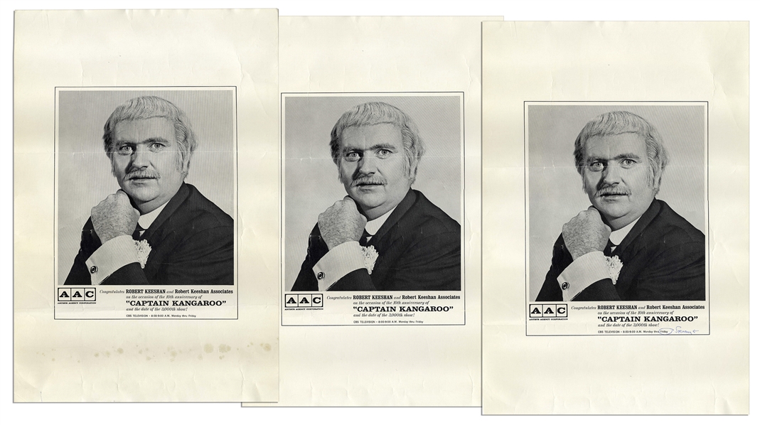 Robert Keeshan Personally Owned Original Posters From the 10th Anniversary ofCaptain Kangaroo (1965) -- Set of Three