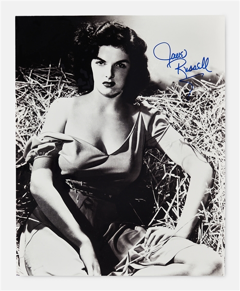 Jane Russell Signed 10 x 12.5 Photo from The Outlaw -- Without Inscription
