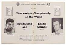 Muhammad Ali vs. Brian London 1966 Fight Program