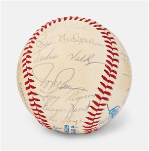 Boston Red Sox 1982 Team-Signed Baseball -- With 30 Signatures Including Wade Boggs, Carl Yastrzemski and Tony Perez