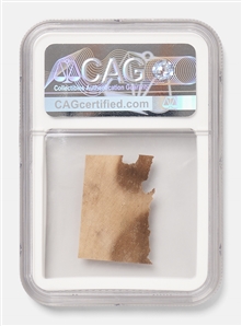 Fabric Swatch From the Wing of the Wright Flyer, Flown at Kitty Hawk During the First Flight on 17 December 1903 -- Encapsulated by CAG