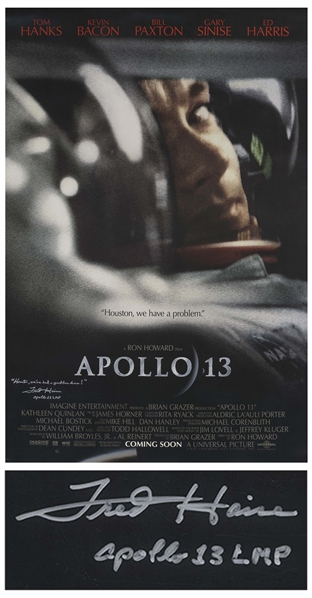 Fred Haise Signed Apollo 13 Movie Poster -- Houston, weve had a problem here!