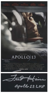 Fred Haise Signed Apollo 13 Movie Poster -- Houston, weve had a problem here!