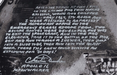 Apollo 16 Moonwalker Charlie Duke Signed 16'' x 20'' Photo of the Destroyed Apollo 1 Command Module -- Duke Served on the Post-Fire Team to Improve Safety for the Apollo Astronauts