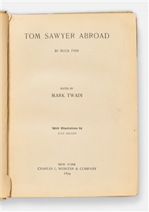 First Edition of ''Tom Sawyer Abroad'' by Mark Twain
