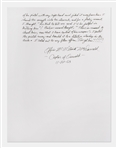 Lee Harvey Oswald Arrest Document Signed by Officer Nick McDonald, With Fascinating First-Hand Account of Oswald's Apprehension -- ''...I stared into his icy cold, steel blue eyes...''