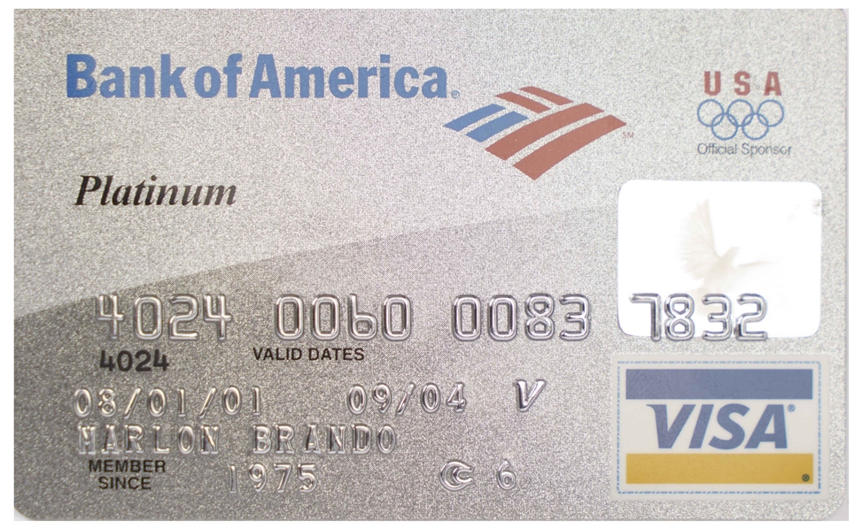 Marlon Brandos Personally Owned Bank of America Visa Platinum Card