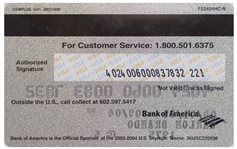 Marlon Brando's Personally Owned Bank of America Visa Platinum Card